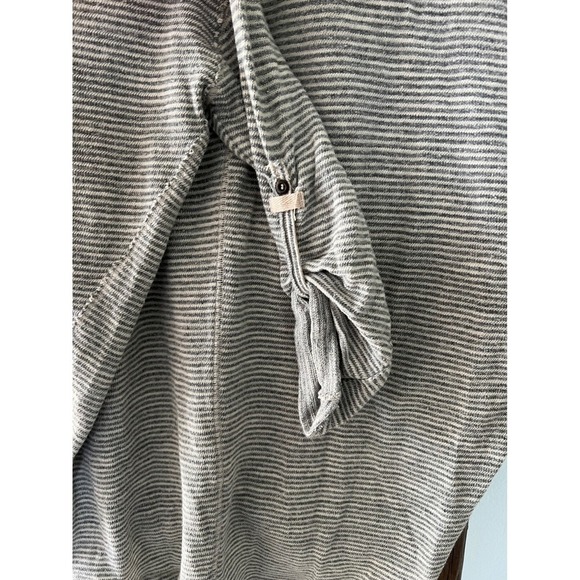 We The Free Striped Tunic Top Button Henley 3/4 Sleeve Gray Size P/S - Picture 5 of 5